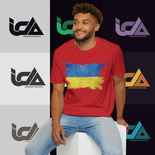 Flag of Ukraine Painted Style - Unisex Tee