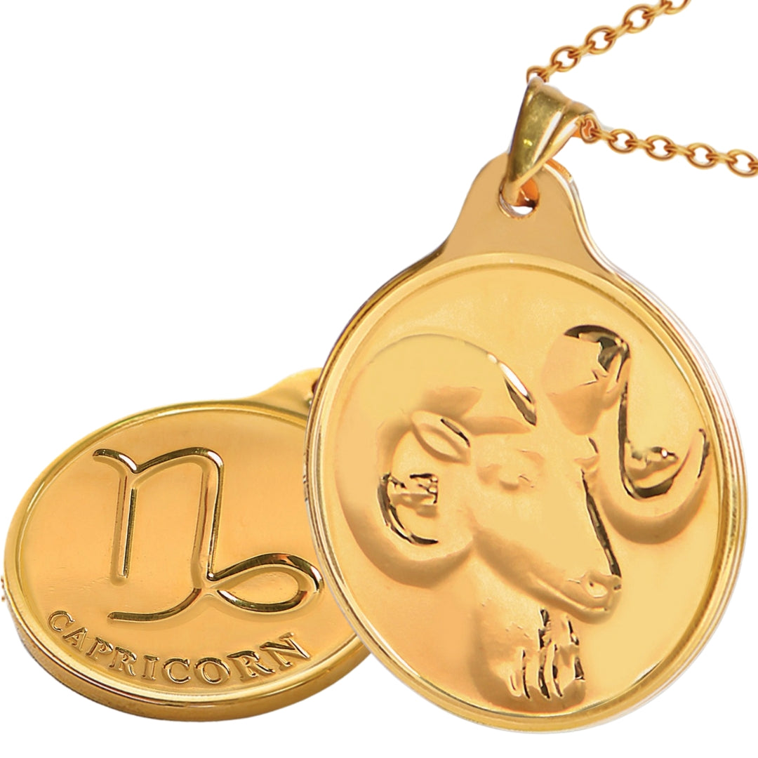 # 24K Yellow Gold Zodiac Sign Coin Design 999.9 Pure Solid Gold Pendant/Charm