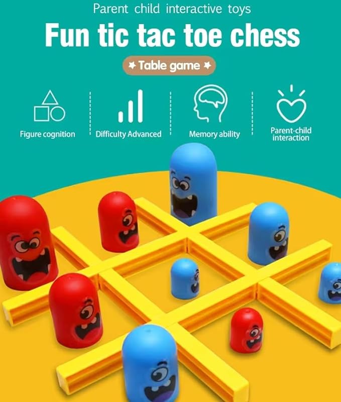 Board Game,New Tic Tac Toe Game, Big Eat Small Tic Tac Toe Strategy Family Challenge Game, Head-to-Head Game,Family Games,Party Favors for Kids Over 3 and Adults