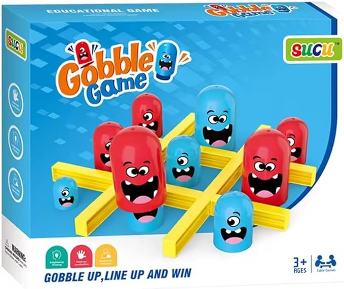 Board Game,New Tic Tac Toe Game, Big Eat Small Tic Tac Toe Strategy Family Challenge Game, Head-to-Head Game,Family Games,Party Favors for Kids Over 3 and Adults