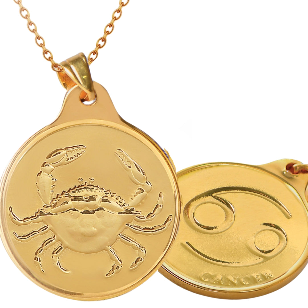 # 24K Yellow Gold Zodiac Sign Coin Design 999.9 Pure Solid Gold Pendant/Charm