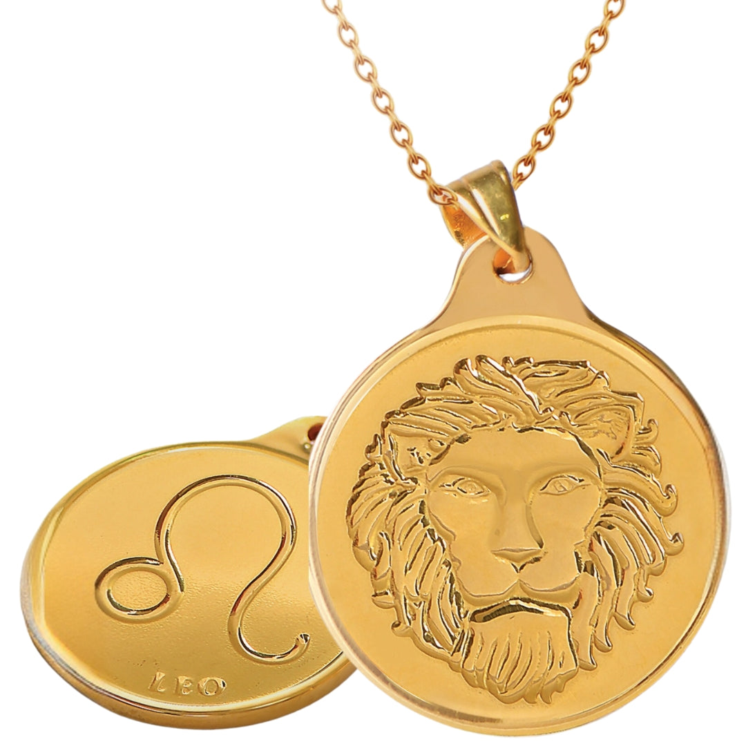 # 24K Yellow Gold Zodiac Sign Coin Design 999.9 Pure Solid Gold Pendant/Charm