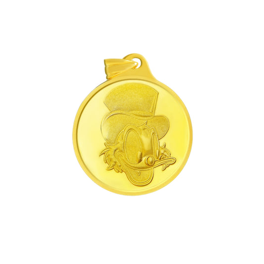 999.9 Pure Yellow Gold - 24K - Uncle Scrooge - Disney - Pendant / Charm