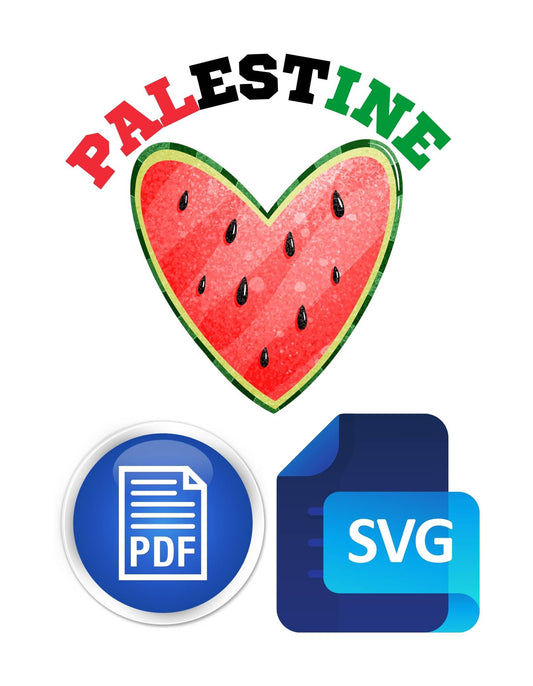 Z LOVE Palestine WaterMelon Heart File - Digital File for All Printing Products